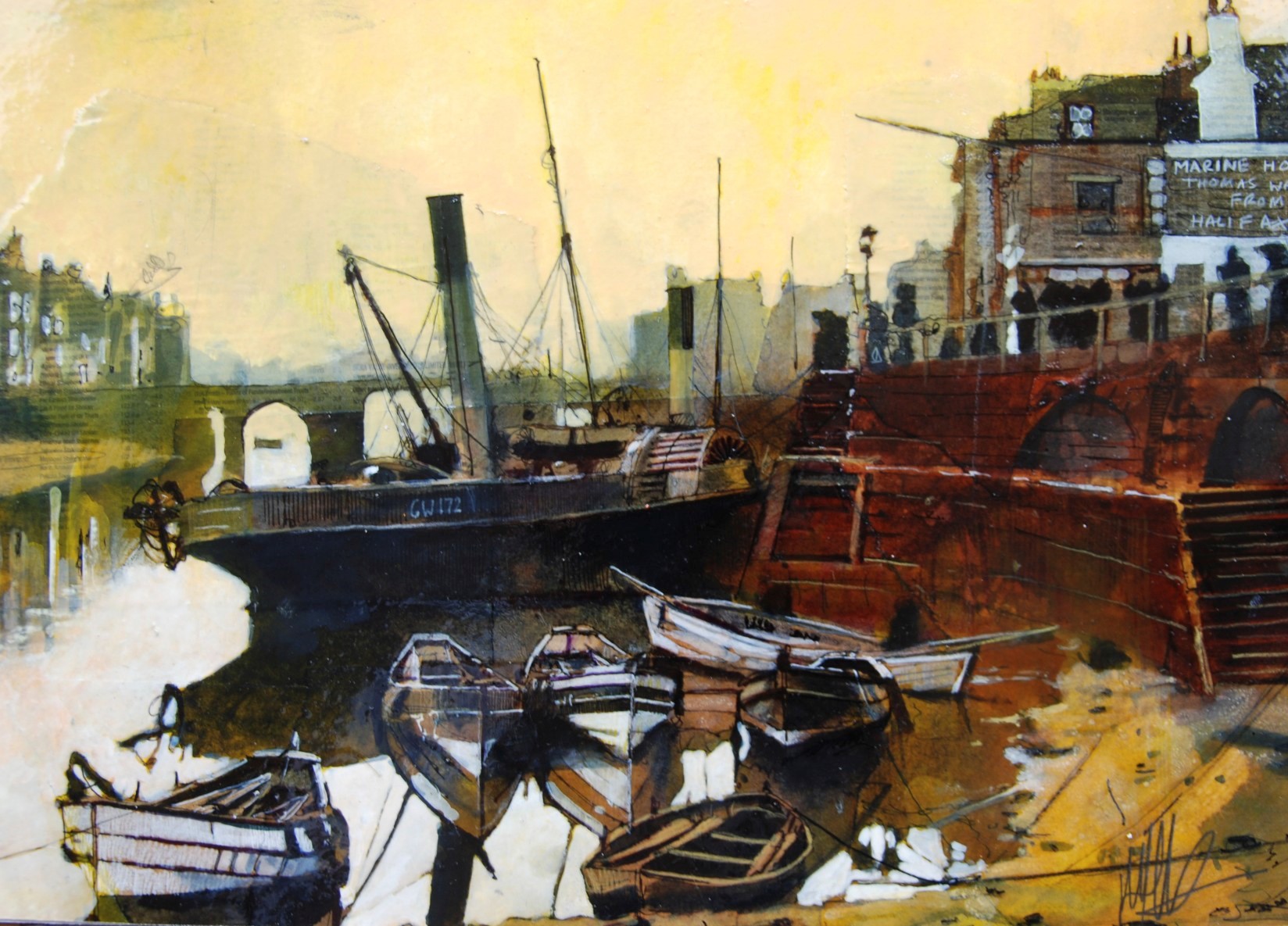 'Harbour Scene ( Whitby )' by artist Malcolm Cheape